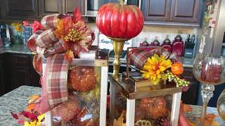 Fall Autumn Decor 2017 - Kitchen Island DIY Lantern Swags