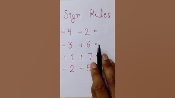 Sign Rules of Maths #shorts #basic #ytshorts