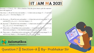 Question 7 | IIT JAM 2021| Section-A | Mathematics | By Prabhakar Sir