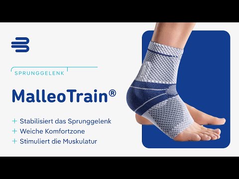 Erfahre, wie die Sprunggelenkbandage MalleoTrain® bei Sprunggelenkschmerzen unterstützt!