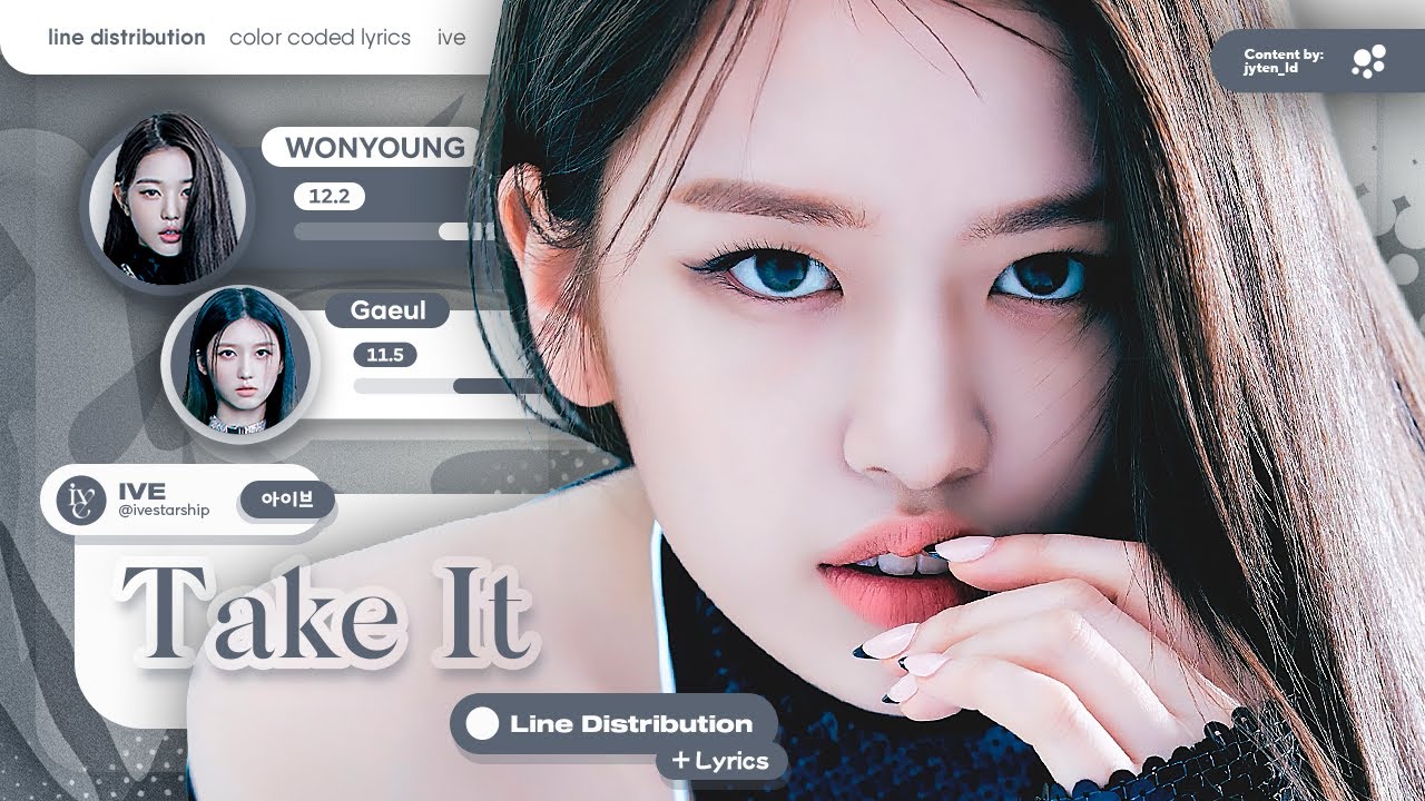 IVE ~ Take It - (Line Distribution + Color Coded Lyrics)