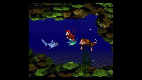 Donkey Kong Country SNES gameplay walkthrough world 1-4 (Coral Capers)