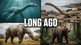 Long Ago: Plesiosaur, Tanystropheus, Paraceratherium,  and Short-Faced Bear