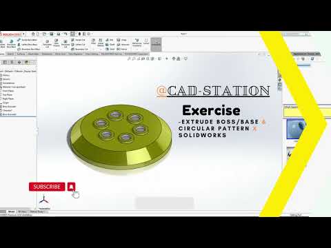 #solidworks  Extrude Boss/Base || Circular Pattern
