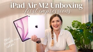 NEW Purple iPad Air M2 Unboxing & First Impressions | ASMR Unboxing, iPad Pro M4 vs. iPad Air M2