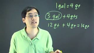 How to Add Gallons & Quarts in a Math Problem