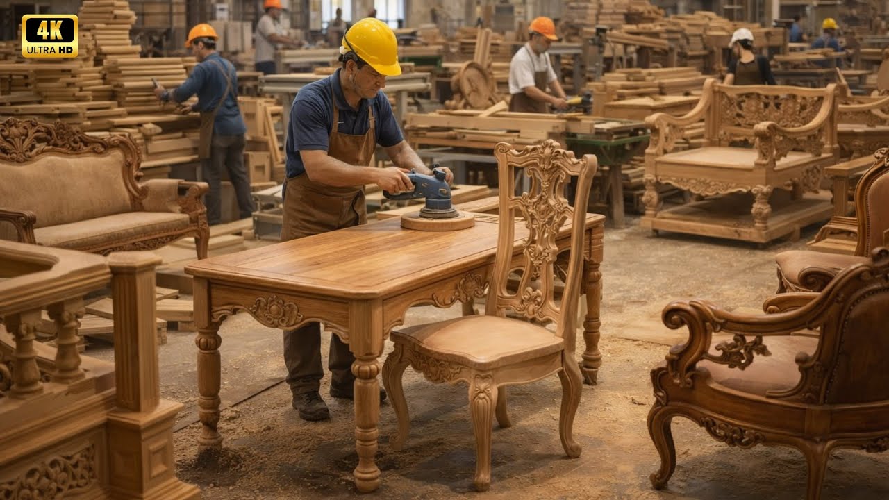Inside the timber factory: from timber trees to produce tables, chairs, and home furniture.