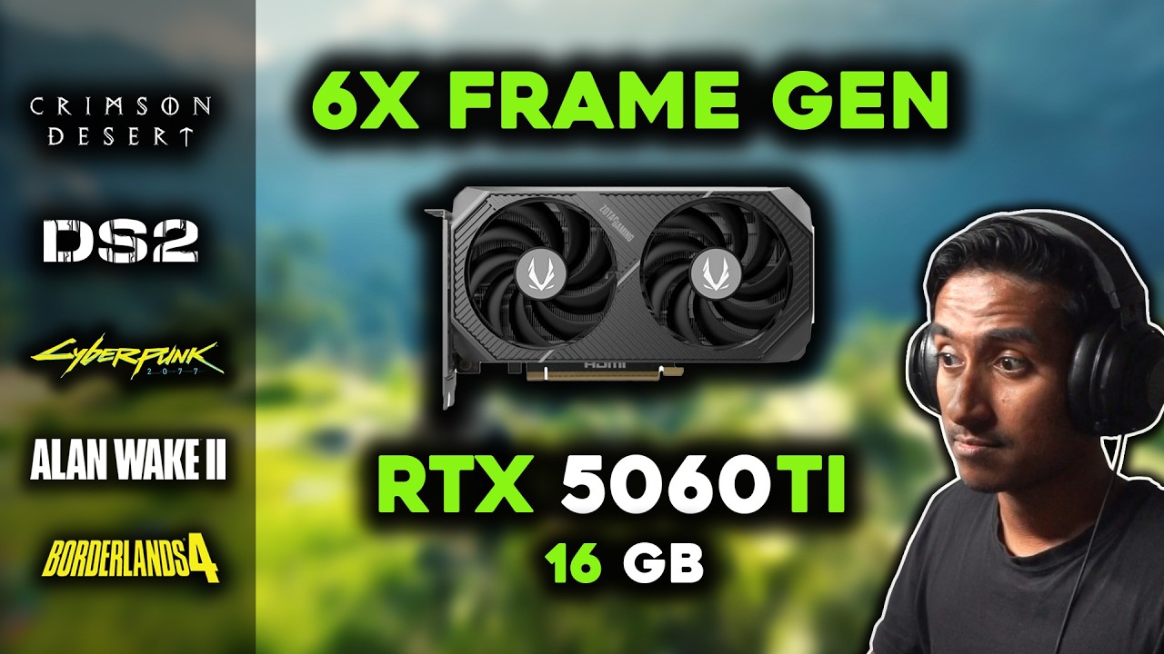 6X, Dynamic Frame Gen Test in 5 Games on 16 GB RTX 5060Ti | 4K