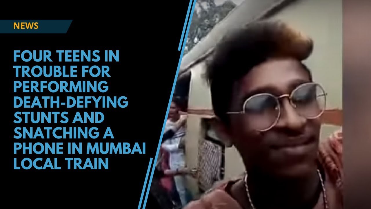 Watch Stunts and snatching mobile phones in Mumbai local train