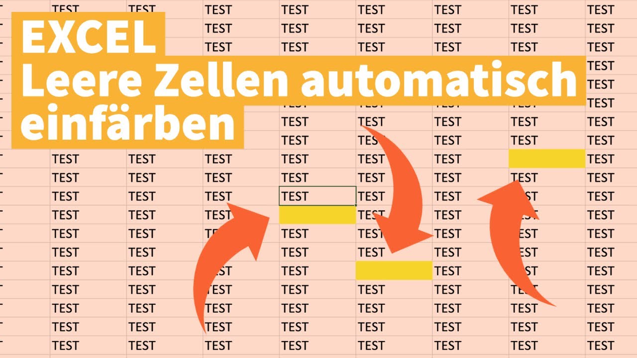 Microsoft Excel: Leere Zellen einer Tabelle automatisch einfärben - YouTube