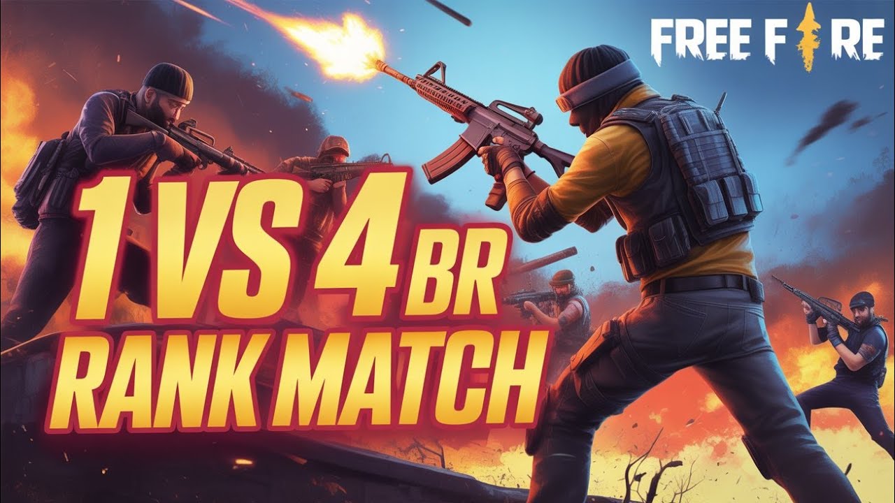 🔥 Free Fire BR Rank | 1 VS 4 OP Situation | Insane Clutch - YouTube