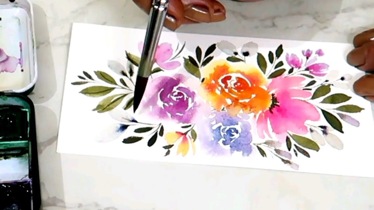 How To Paint Floral Bookmark Watercolor Painting Floral Border Design how-to-paint-floral-bookmark-watercolor-painting-floral-border-design