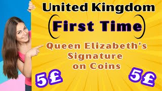 FIRST TIME - Queen Elizabeth II Signature On 5 Pound coins | UK 5 Pounds | UK currency |