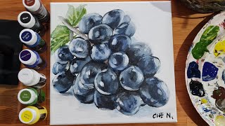 Grapes Painting Tutorial Using Acrylics by Cheryl Navarro