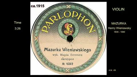 MAZUREK, Henry WIENIAWSKY.Magda SZREMERE-violin    VTS 01 1