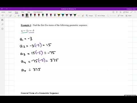 8.3 Finding the First Five Terms of a Geometric Sequence