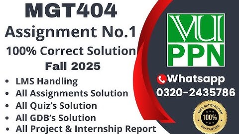 MGT404 Assignment 1 solution fall2025 #mgt404