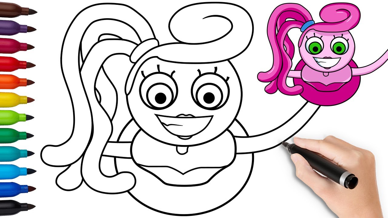 HOW TO DRAW MOMMY LONG LEGS | Friday Night Funkin (FNF) - (Draw & Color