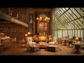 Jazz relaxing music  cozy coffee shop ambience  forest vibes  warm jazz  to study work and relax