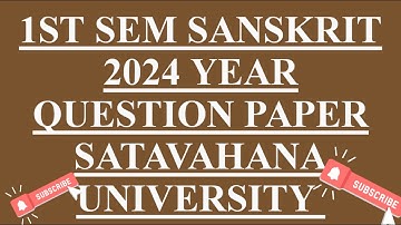 1st sem Sanskrit 2024 year question paper Satavahana University|B.sc|B.com|BBA|BA|