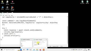 Integration of lambda with S3 for copying objects between bucket using object create event - Node JS