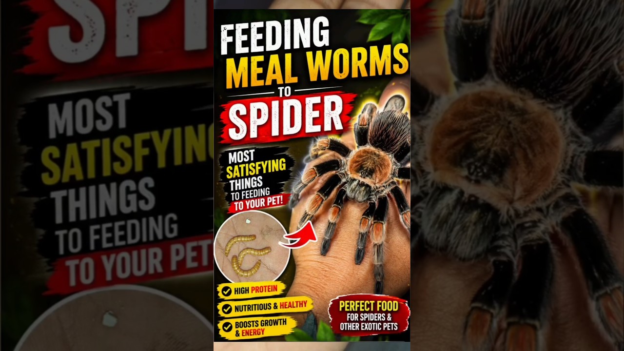 🕷️ Feeding Mealworms to My African Fire Leg Tarantula | Most Satisfying Feeding Ever!