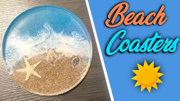 🏖️ Sandy Seashell Beach Theme w/ Waves 🌊 // DIY Resin Coasters