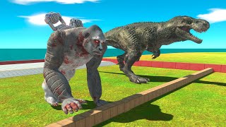 Dinosaurs vs Primates Race with Jet Engines - Animal Revolt Battle Simulator