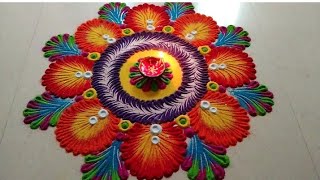 New Unique Big Diwali Rangoli Design For Festival | Swamini's creation | Beautiful Festival Rangoli|