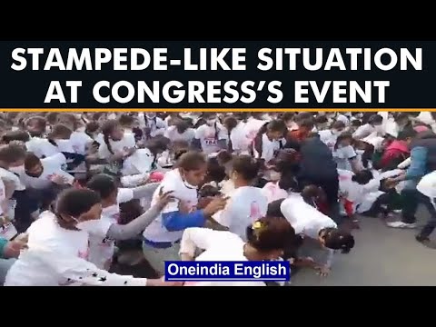 Stampede like situation at Congress’s marathon in Uttar Pradesh, Watch | Oneindia News