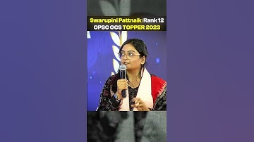 Swarupini Pattnaik । Rank 12 OPSC OCS TOPPER 2023 |  Weekly & Daily Target Study #OCSTopper #Shorts