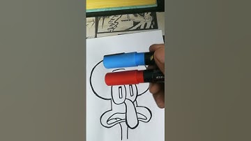 Drawing Squidward With Posca Markers! Glitch Effect!#shorts