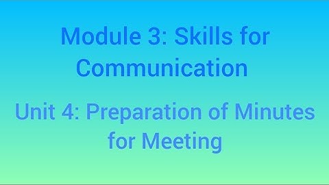 Functional Grammar and Communication in English : Preparation of Minutes for Meeting