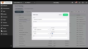 BuildTools Software Demo   Cost Catalog Management