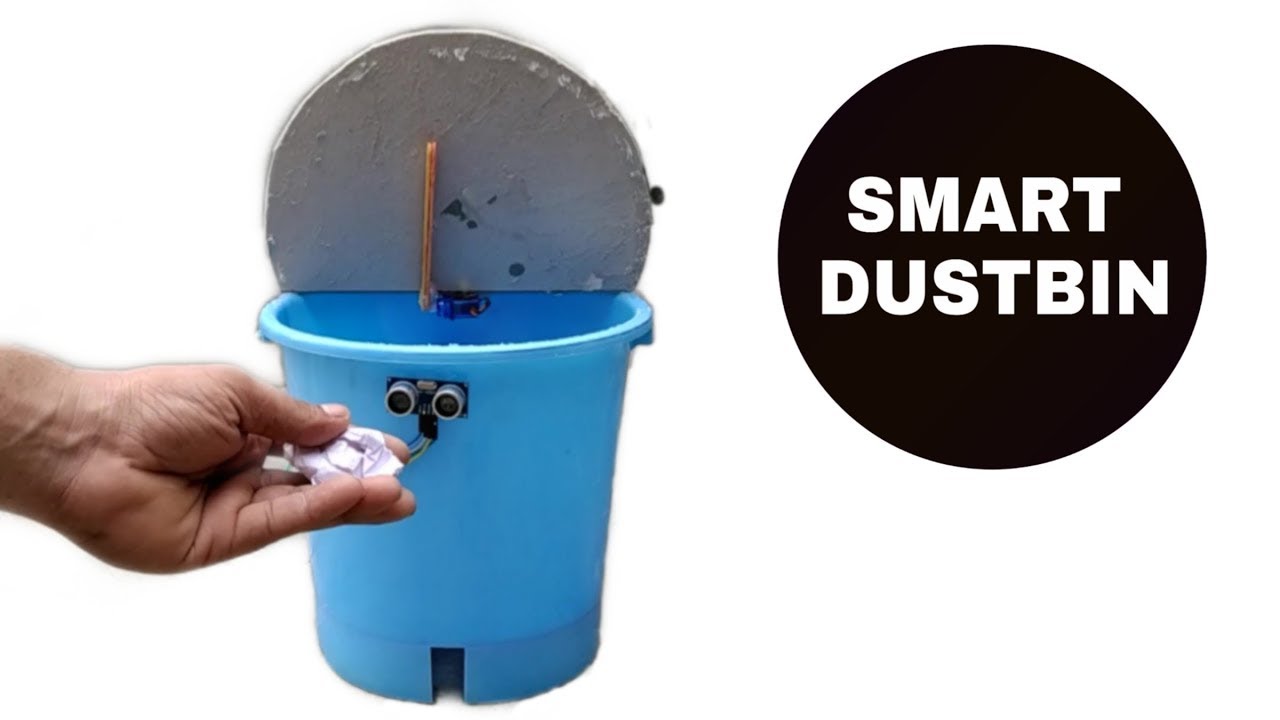 IOT SMART DUSTBIN PROJECT (arduino + NODEMCU + SERVO MOTOR + ULTRASONIC ...