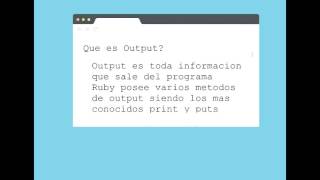 Outputs / Hola mundo en ruby