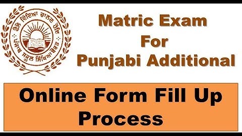 Matric Exam For Punjabi Additional - Online Form Fill Up Process (PSEB)