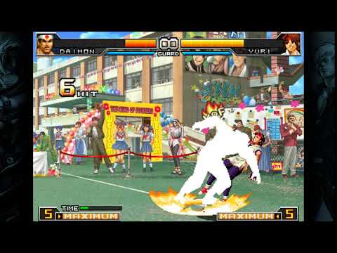 KOF2002UM: Daimon 2bars midscreen 70% bnb combo