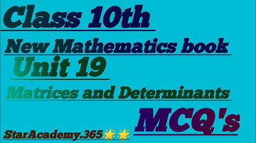 Unit 19||Matrices&Determinants||MCQ