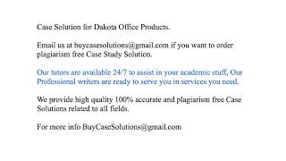 Case Solution Dakota Office Products - YouTube