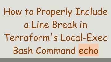 How to Properly Include a Line Break in Terraform