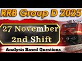 RRB Group D 2nd Shift Exam Analysis 2025 | Full Question Review & Difficulty Level