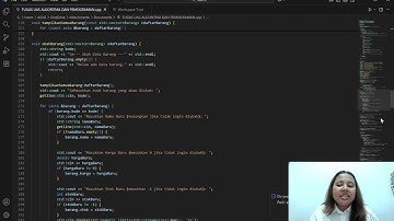 Tugas vidio Algoritma&Pemograman penjelasan Kode program “KASIR MINI TOKO SEMBAKO” dengan bahasa C++