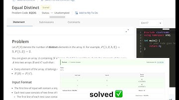 CodeChef Starters 54 | Equal Distinct ||  Solution✅ #codechef #codechefsolution