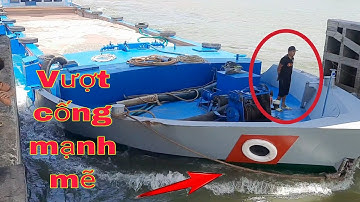 Sà lan.ghe tăng tốc mạnh mẽ vượt cống 7 cửa TRÀ VINH