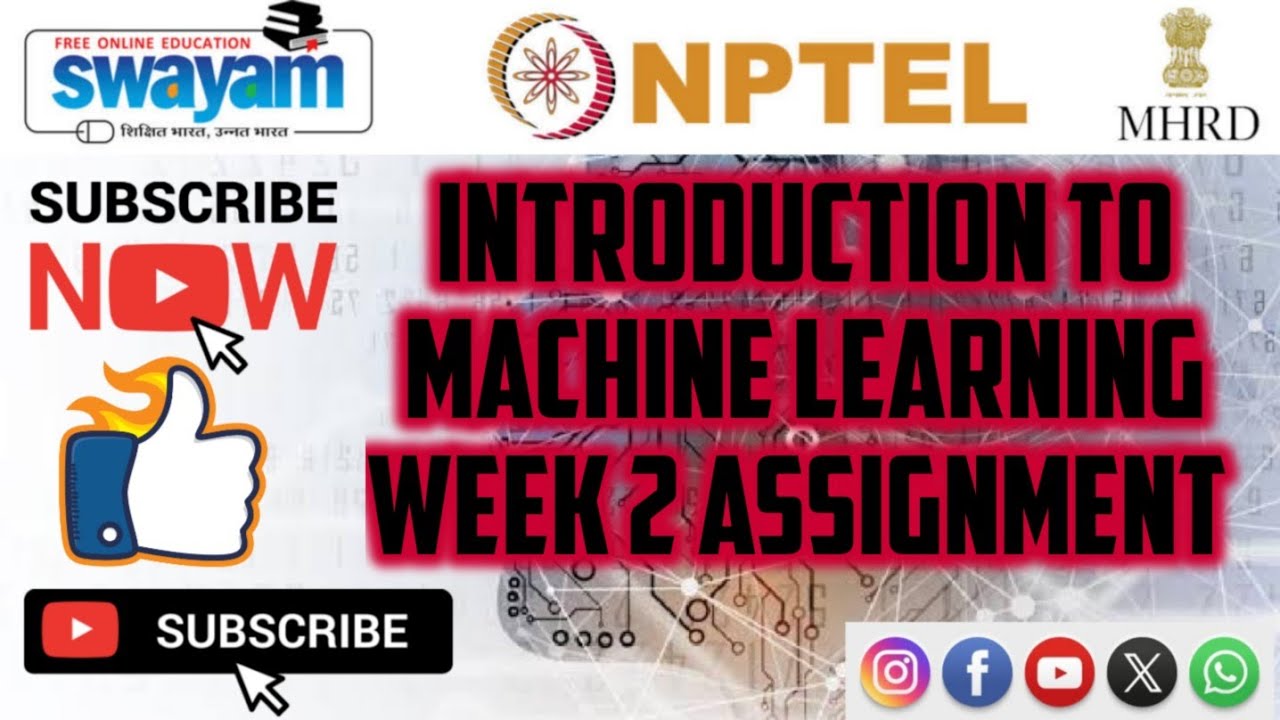 introduction to machine learning week 2 2025 - YouTube