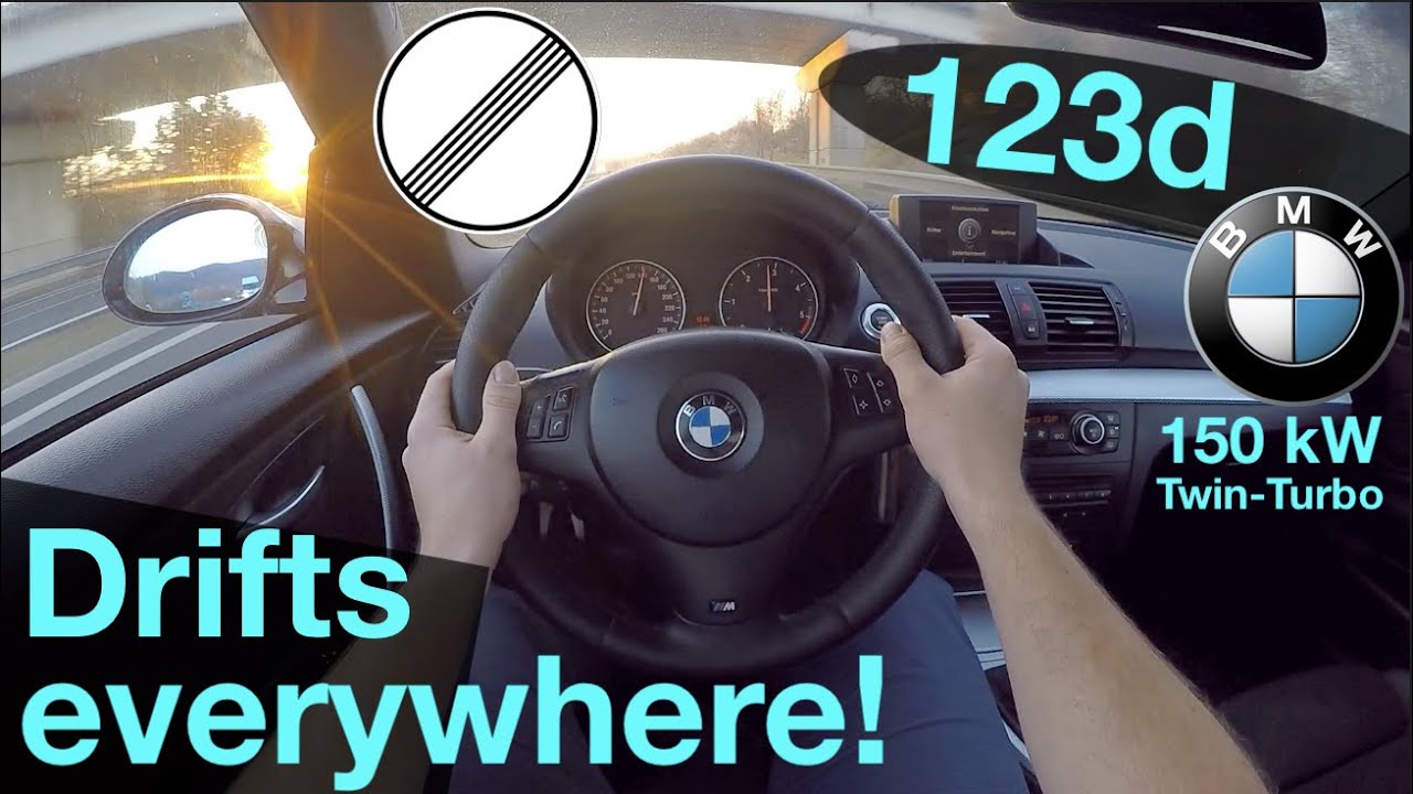 BMW 123d (2009) Drifting POV Test Drive + Acceleration 0-200 km/h