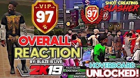 NBA 2K19 I HIT 97 OVERALL!!! UNLOCKED HOVERBOARD SLASHER GANG!!