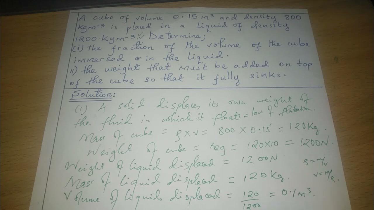 KCSE PHYSICS PREDICTIONS FLOATING AND SINKING YouTube