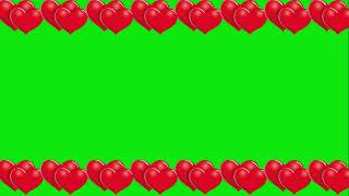 hearts frame green screen